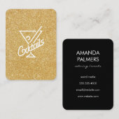 カクテル/グラマー金ゴールドグリッター 名刺 (正面/裏面)