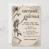 カクテル&コスチュームスケルトンハローウィンパーティ 招待状 (正面)