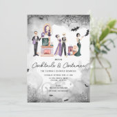 カクテル&コスチュームハロウィーン招待状 招待状 (スタンド正面)