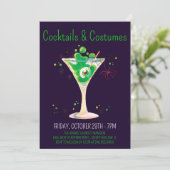 カクテル&コスチューム紫アダルトハローウィンパーティ 招待状 (スタンド正面)