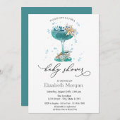 カクテル、シースター、シーシェル赤ちゃんシャワー 招待状 (正面/裏面)