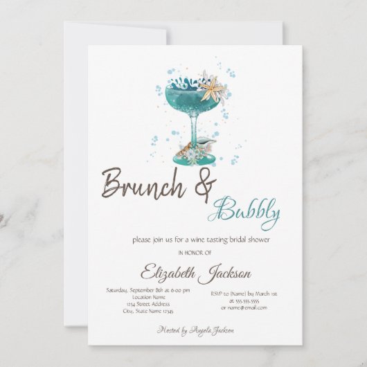 カクテル シー スター ブランシュ アンド バブル 招待状 (正面)