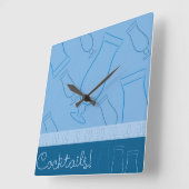 カクテル！ スクエア壁時計 (傾斜)