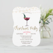 カクテル、ストリングライト金ゴールドクリスマスカンパニー 招待状 (スタンド正面)