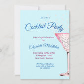カクテル ダイヤモンド モダン 大人 誕生日パーティー 招待状 (裏面)