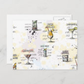 カクテル ドリンク レシピ デザイン ポストカード (正面/裏面)