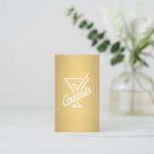 カクテル/バーテンダー(メタリック金ゴールド) 名刺 (スタンド正面)