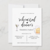 カクテル、ビール　リハーサルディナー 招待状 (正面)