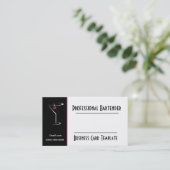 カクテル·ピンク·マルティーニ·ロゴ·バーテンダー 名刺 (スタンド正面)