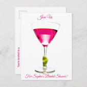 カクテル ブライズシャワー 招待状 (正面/裏面)