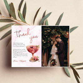 カクテル ブランシュ & バブル ブライダルシャワー フォト サンキューカード