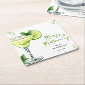 カクテル マーグス アンド マトリモニー ブライダル シャワー スクエアペーパーコースター (アングル)