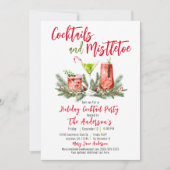 カクテル&ミスタルトーフェスティバルドリンクホリデーパーティー 招待状 (正面)