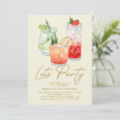 カクテル |モダン任意の年齢の大人の誕生日 招待状 (スタンド正面)