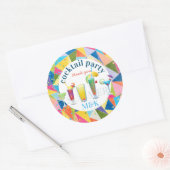 カクテル·レインボードカラフルリンクありがとう ラウンドシール (封筒)