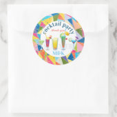 カクテル·レインボードカラフルリンクありがとう ラウンドシール (バッグ)