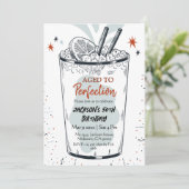 カクテル・レトロ・ドリンクシンプルをテーマにした50誕生日 招待状 (スタンド正面)