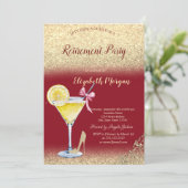 カクテル レモン ゴールド グリッター 赤 引退 招待状 (スタンド正面)
