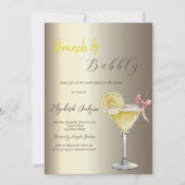 カクテル レモン シャンパン ブライダルシャワー 招待状 (正面)