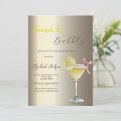 カクテル レモン シャンパン ブライダルシャワー 招待状 (スタンド正面)