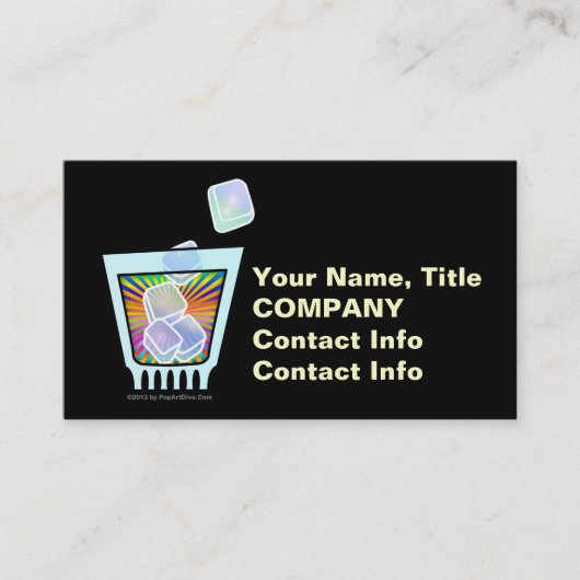 カクテル-古ファッションドい-岩ガラス 名刺 (正面)