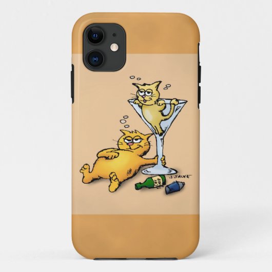 カクテル&子猫金ゴールド漫画iPhone 5ケース Case-Mate iPhoneケース (裏面)