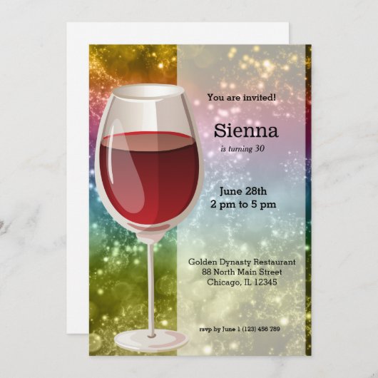 カクテル 招待状 (正面/裏面)