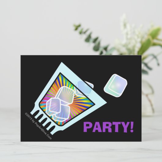 カクテル-旧式-ガラス石 招待状 (スタンド正面)