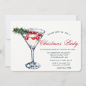 カクテル 松の枝 クリスマス 法人 招待状 (正面)