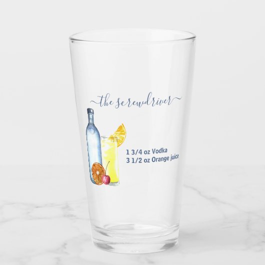 カクテル 水彩画のレシピ 混ざった ドリンク ウォッカ タンブラーグラス (正面)