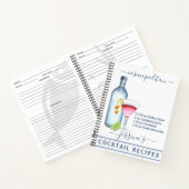 カクテル 水彩画のレシピ 飲み物 ウォッカ ノートブック (内部)