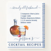 カクテル 水彩画 レシピ 混成飲料 ブランデー ノートブック (裏面)