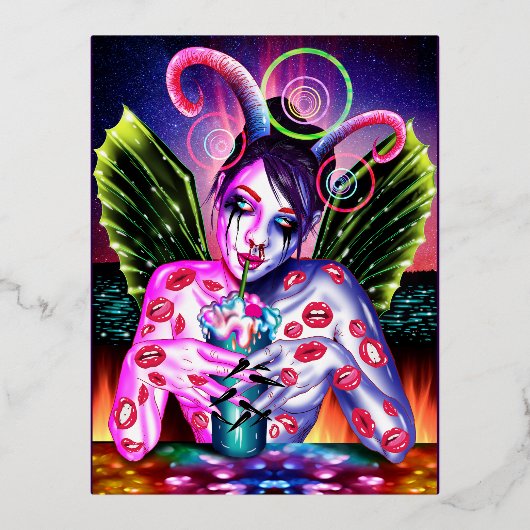 カクテル 箔シーズンポストカード (正面)