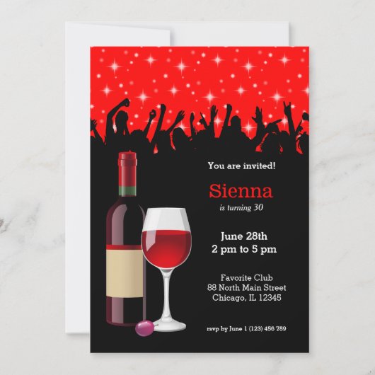 カクテル * 背景色を選択 招待状 (正面)