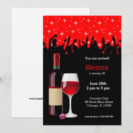 カクテル * 背景色を選択 招待状 (正面/裏面)