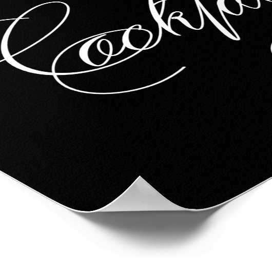 カクテル |黒エレガントのバー記号の白いスクリプト ポスター (角)