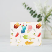 カクテ実在ルや長飲み物の模様 ポストカード (スタンド正面)