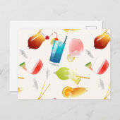 カクテ実在ルや長飲み物の模様 ポストカード (正面/裏面)
