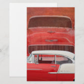 カクラシックーズシェビーベルドッジレッドホワイトヴィンテージ 便箋 (正面/裏面)