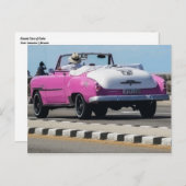 カクラシックーズピンク&ホワイトコンバーチブルはがき ポストカード (正面/裏面)