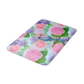 カケスと花の水彩模様 バスマット (アングル)