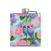 カケスと花の水彩模様 フラスク (裏面)