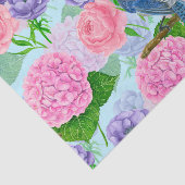 カケスと花の水彩模様 薄葉紙 (詳細)