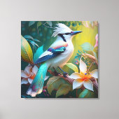 カケスのティール(緑がかった色) キャンバスプリント (正面)