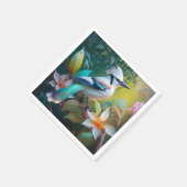 カケスのティール（緑がかった色） スタンダードカクテルナプキン (角)