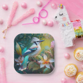 カケスのティール（緑がかった色） ペーパープレート (パーティー)