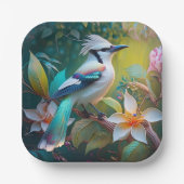 カケスのティール（緑がかった色） ペーパープレート (正面)