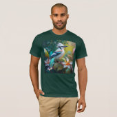 カケスのティール（緑がかった色） Tシャツ (正面フル)