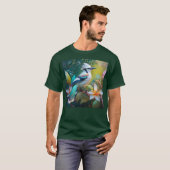 カケスのティール(緑がかった色) Tシャツ (正面フル)