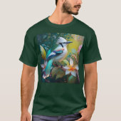 カケスのティール(緑がかった色) Tシャツ (正面)